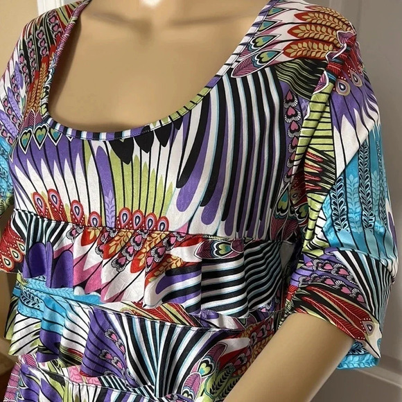 PATCHINGTON  dress,women Large,multicolore,tiered,ruffles,event,boho,colorful - Picture 5 of 17
